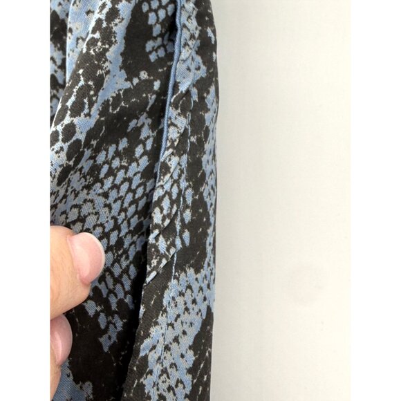 JACQUELINE B CLOTHING Flowy Satin Snake Pattern Pant in Denim Blue M/L - Picture 6 of 9